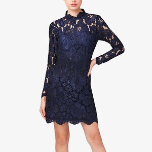 Betsey Johnson | Illusion Lace Mock-Neck Sheath Dress